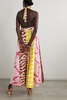 Printed cotton-voile halterneck maxi dress