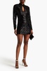 Lauper cutout sequined mesh mini dress