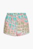 Printed cotton-poplin shorts