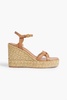 Braided leather espadrille wedge sandals