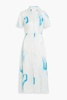 Balisa tie-dyed washed-silk midi shirt dress