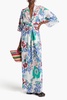 Wisdom wrap-effect floral-print woven maxi dress