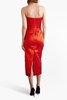 Lady strapless silk-dupioni midi dress