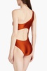 One-shoulder cutout swimsuit