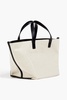 Leather-trimmed canvas tote