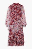 Isa tiered ruffled floral-print silk-chiffon midi dress