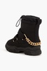 Chain-embellished neoprene snow boots