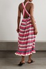 Paz striped crochet-knit cotton maxi dress