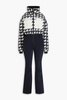 Helen houndstooth quilted down ski suit