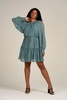 Foggy Blue Aubrey Puff Sleeve Mini Dress