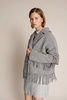 Eximillian Short Fringed Coat - Marl Grey