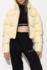 Cropped Puffer Jacket With Bands On Sleeves