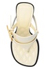 BURBERRY Light Beige Calfskin Heeled Thong Sandal for Women