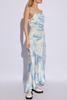 Ganni Tie-Dyed Satin Midi Sleeveless Dress