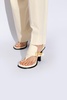 BURBERRY Light Beige Calfskin Heeled Thong Sandal for Women