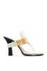 BURBERRY Light Beige Calfskin Heeled Thong Sandal for Women