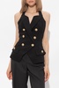 Balmain Double-Breasted Sleeveless Halterneck Top