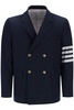 THOM BROWNE Deconstructed Double-Breasted Jacket with Nautical Button Detail