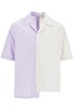 LANVIN Asymmetric Panel Striped Bowling Shirt