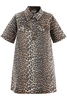 'mini Animal Print Denim Dress'