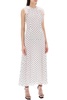 Alessandra Rich Flocking Polka-Dot Ruffled Maxi Dress