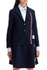 THOM BROWNE Elegant Cotton Knit Mini Jacket with Tri-Color Detail