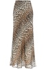 Ganni Long Chiffon Animal Print Maxi Skirt