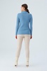 Polo V-Neck Ribbed Knit Cardigan - Glacier Blue