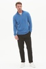 Mens Cashmere Half Zip Sweater In Marina Blue