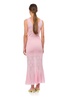 Champagne Rose Knit Dress With Feathers