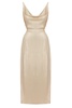 Kamea Gold Beige Cowl Neck Midi Dress