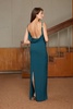 Manoa Teal Blue Evening Dress With Open Back