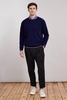 Mens Cashmere Crew Neck Sweater In Midnight Blue