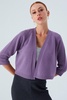 Cashmere Blend Bolero Cardigan - Dark Lilac