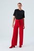 Bell Bottom Knit Trousers - Red