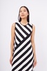 Paula Fine Knit Mini Dress In Black / White