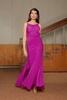 Linea Magenta Pink Long Evening Gown With Cowl Neck