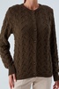 Alisa Openwork Cardigan In Brown