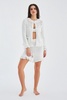 Miyoki Knitted Crop Cardigan & Shorts Matching Set In Off-White