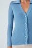 Polo V-Neck Ribbed Knit Cardigan - Glacier Blue