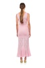 Champagne Rose Knit Dress With Feathers