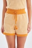 Paru Knitted Sleeveless Top & Shorts  Matching Set In Beige / Orange