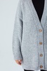 Maya Brass Mesh Long Knit Cardigan - Grey