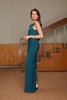 Manoa Teal Blue Evening Dress With Open Back