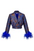 Blue Marilyn Jacket With Feathers