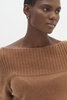 Cashmere Boat Neck Sweater In Copper Sparkle