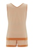 Paru Knitted Sleeveless Top & Shorts  Matching Set In Beige / Orange