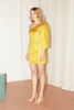 Lizi One Shoulder Yellow Jacquard Mini Dress