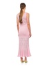 Champagne Rose Knit Dress With Feathers