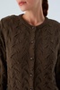 Alisa Openwork Cardigan In Brown